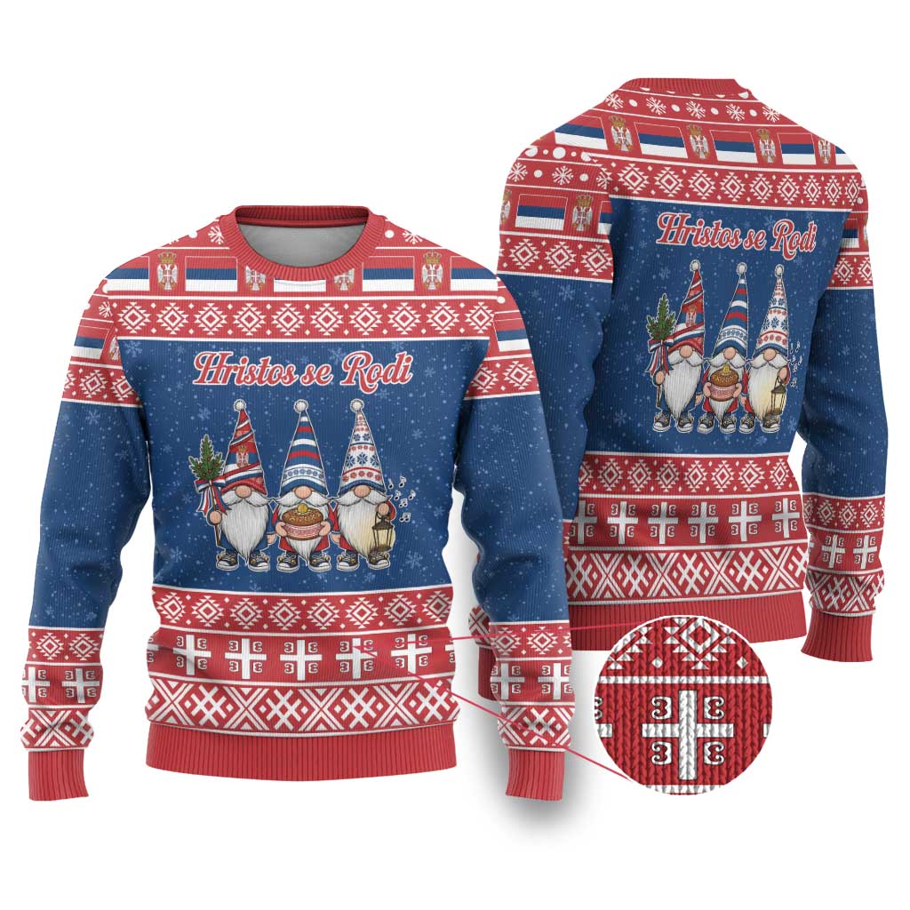 Serbia Christmas Ugly Christmas Sweater Hristos Se Rodi Gnome - Wonder Print Shop