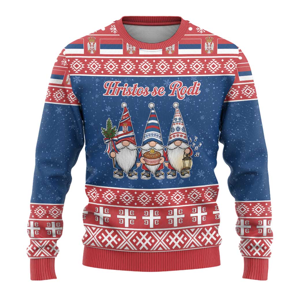 Serbia Christmas Ugly Christmas Sweater Hristos Se Rodi Gnome - Wonder Print Shop