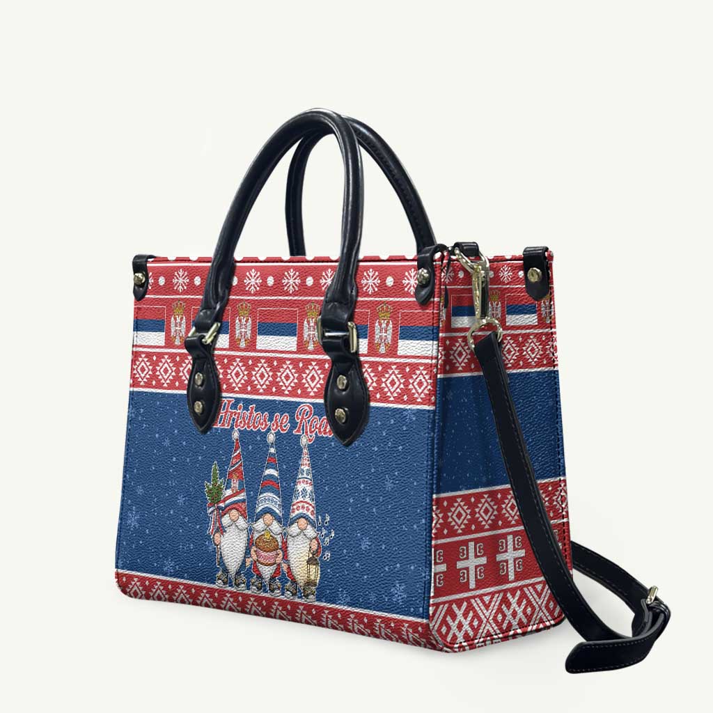 Serbia Christmas Leather Bag Hristos Se Rodi Gnome - Wonder Print Shop