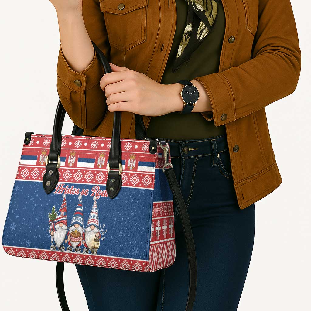 Serbia Christmas Leather Bag Hristos Se Rodi Gnome - Wonder Print Shop