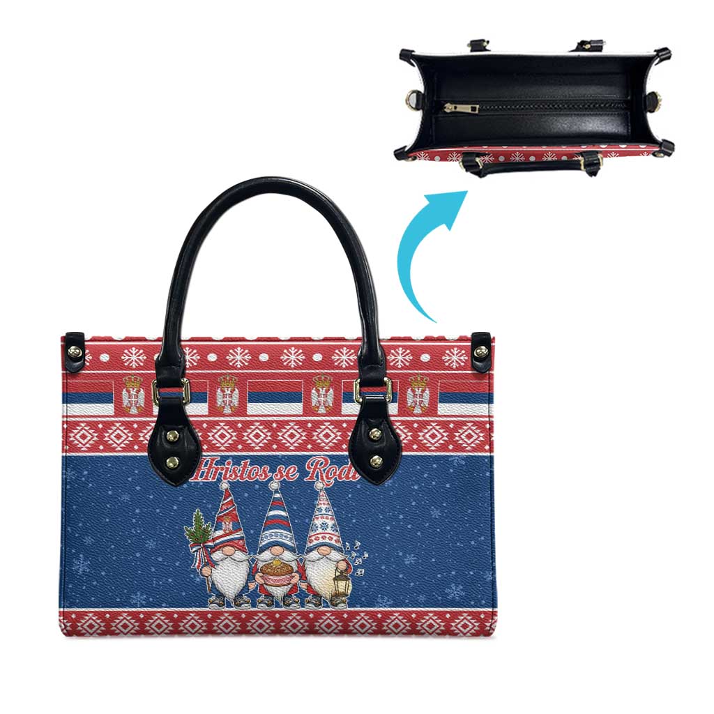 Serbia Christmas Leather Bag Hristos Se Rodi Gnome - Wonder Print Shop