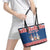Serbia Christmas Leather Tote Bag Hristos Se Rodi Gnome - Wonder Print Shop