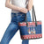 Serbia Christmas Leather Tote Bag Hristos Se Rodi Gnome - Wonder Print Shop