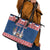 Serbia Christmas Leather Tote Bag Hristos Se Rodi Gnome - Wonder Print Shop