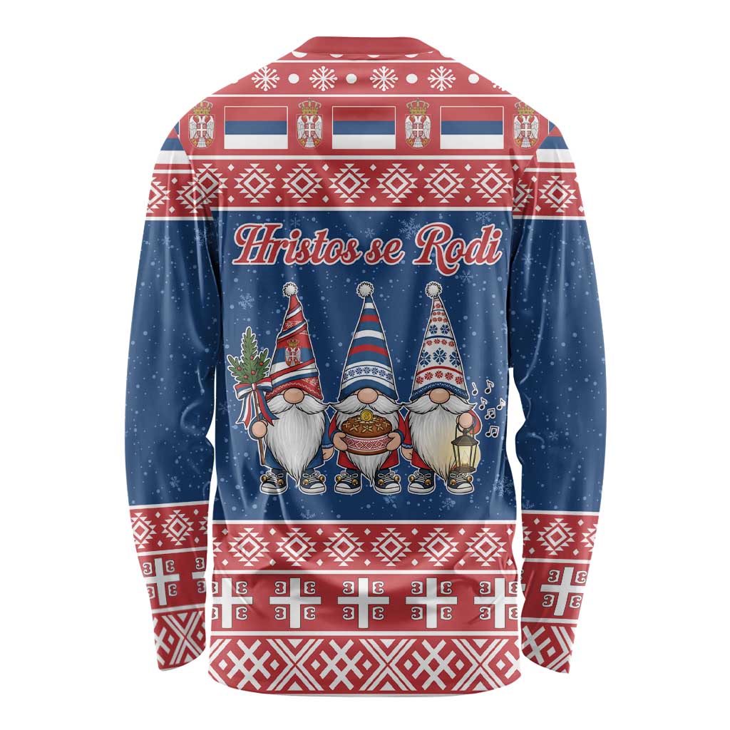 Serbia Christmas Long Sleeve Shirt Hristos Se Rodi Gnome - Wonder Print Shop