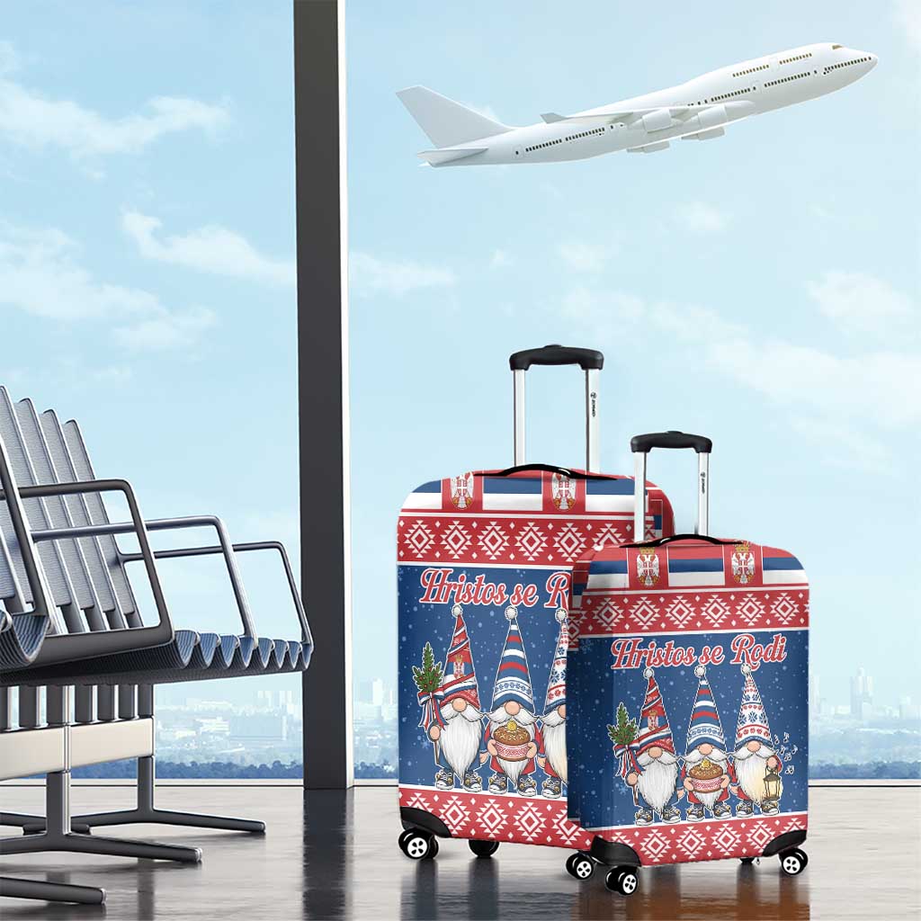 Serbia Christmas Luggage Cover Hristos Se Rodi Gnome - Wonder Print Shop