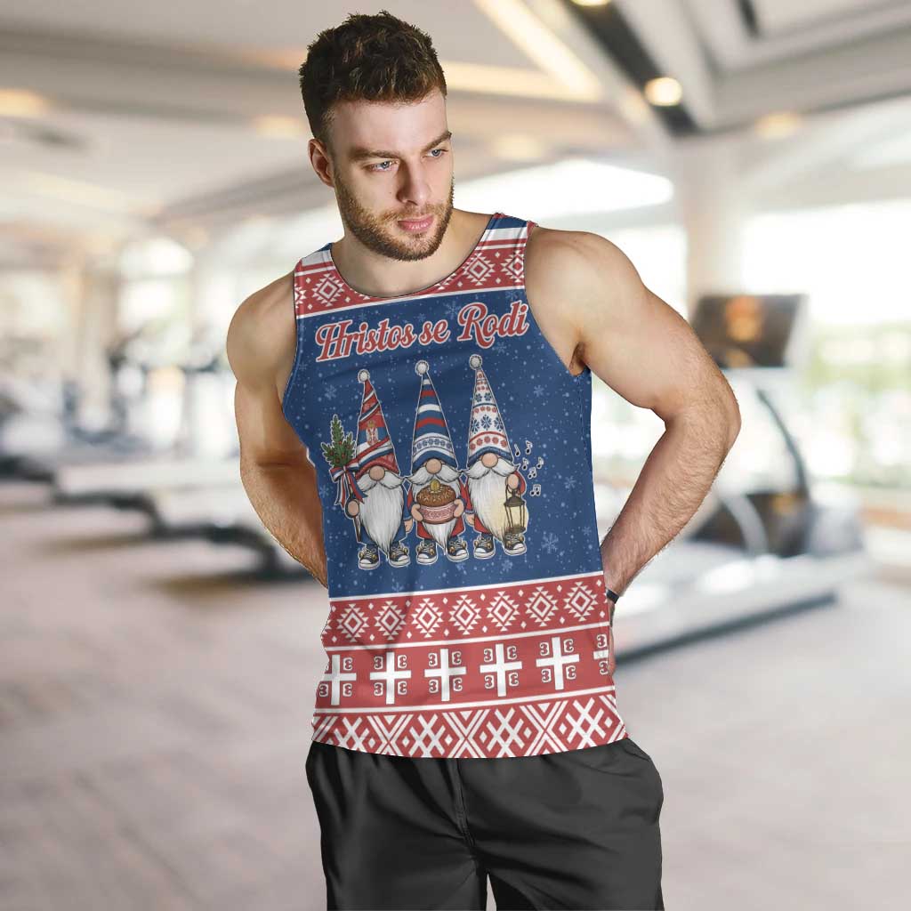 Serbia Christmas Men Tank Top Hristos Se Rodi Gnome - Wonder Print Shop