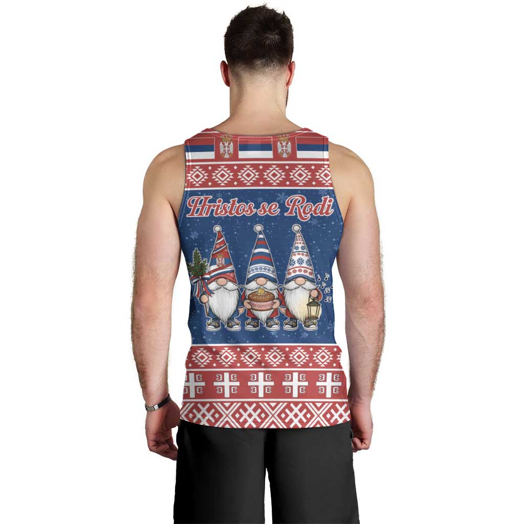 Serbia Christmas Men Tank Top Hristos Se Rodi Gnome - Wonder Print Shop