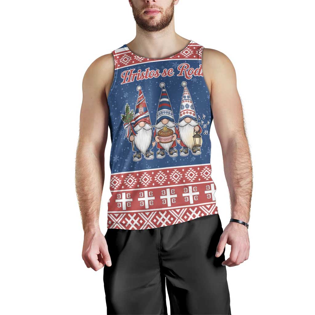 Serbia Christmas Men Tank Top Hristos Se Rodi Gnome - Wonder Print Shop