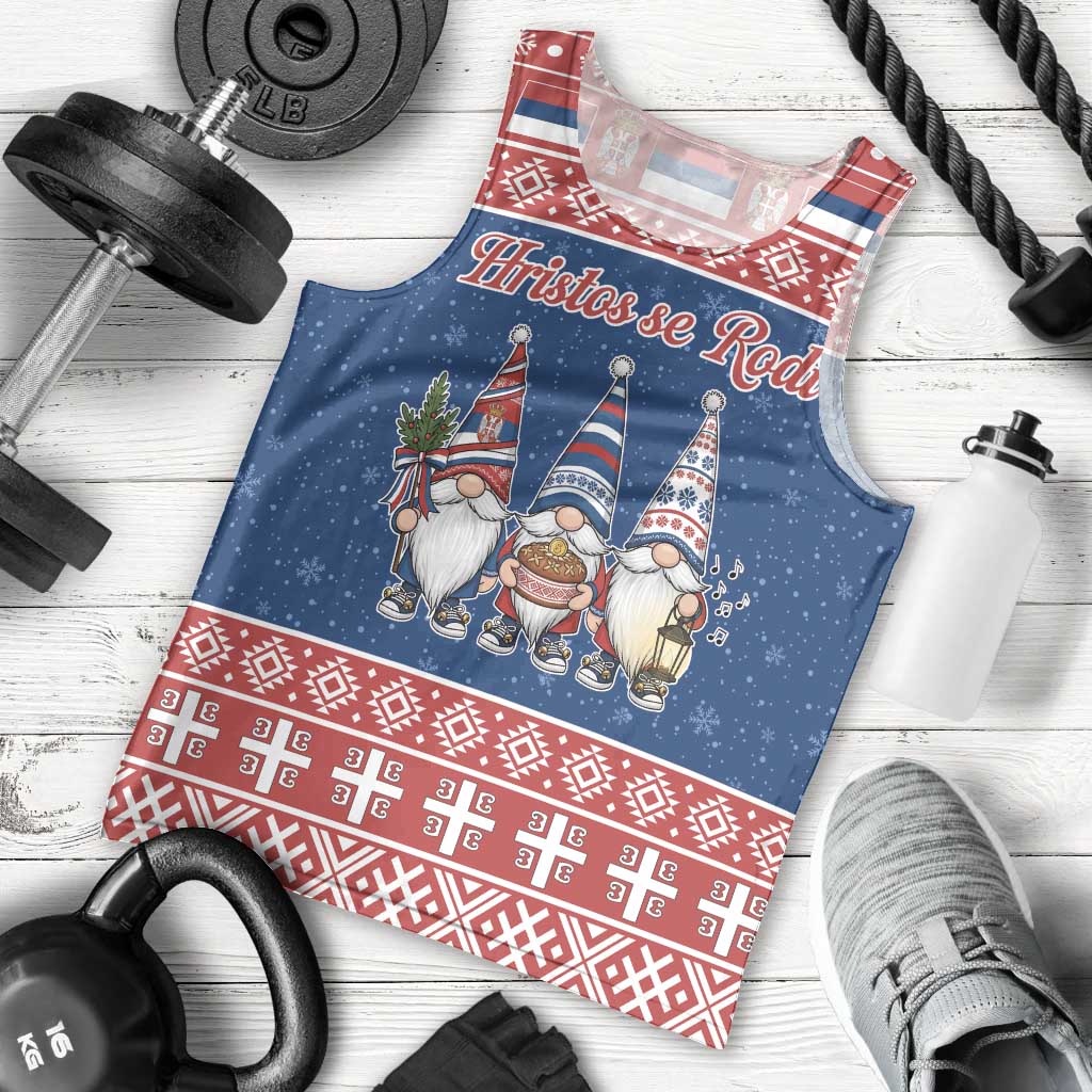 Serbia Christmas Men Tank Top Hristos Se Rodi Gnome - Wonder Print Shop