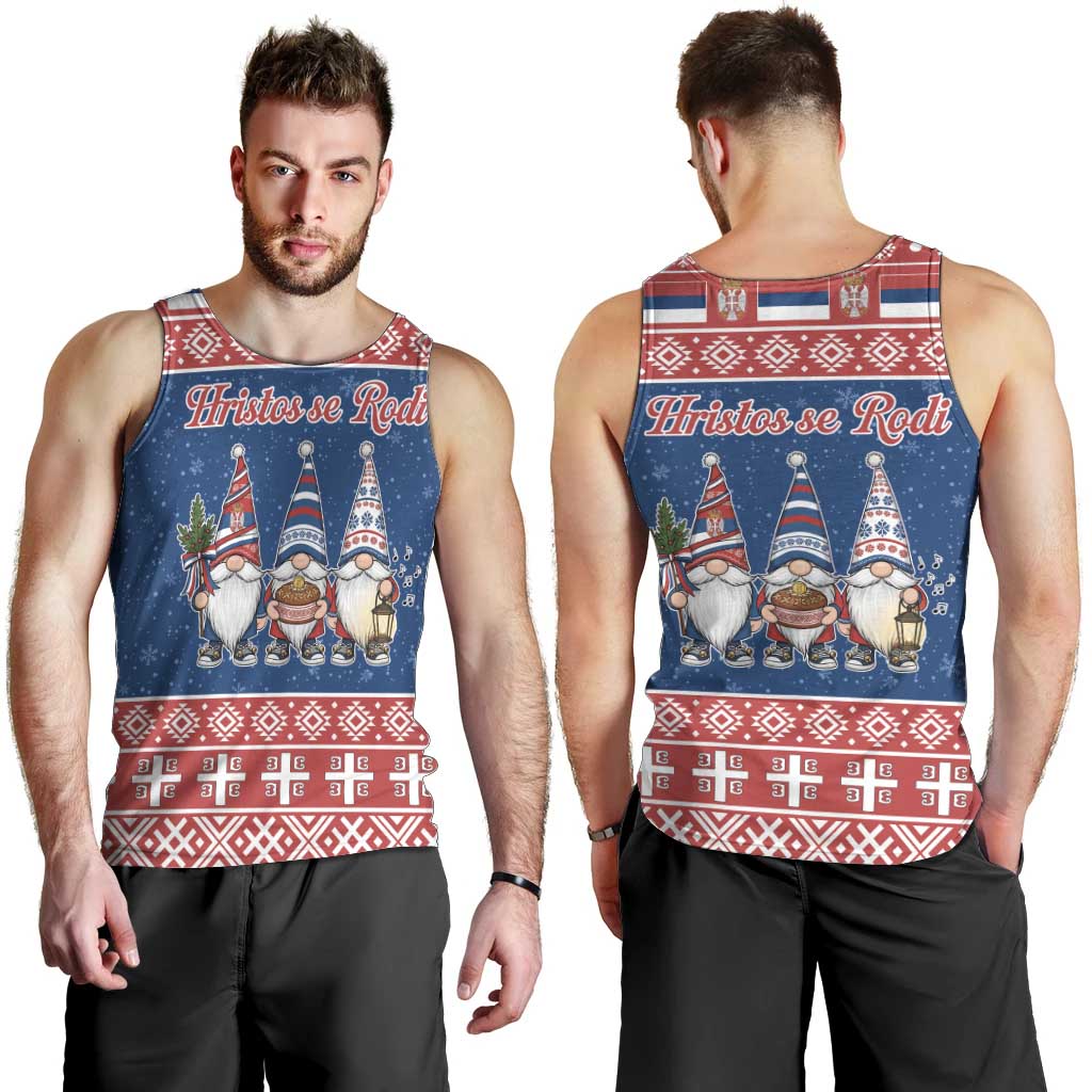 Serbia Christmas Men Tank Top Hristos Se Rodi Gnome - Wonder Print Shop