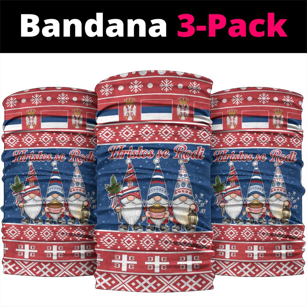 Serbia Christmas Neck Gaiter Hristos Se Rodi Gnome - Wonder Print Shop
