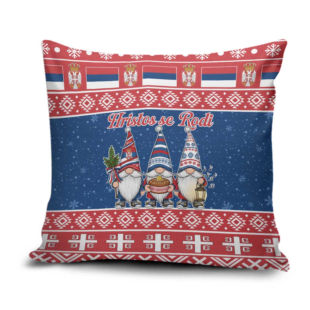 Serbia Christmas Pillow Cover Hristos Se Rodi Gnome - Wonder Print Shop