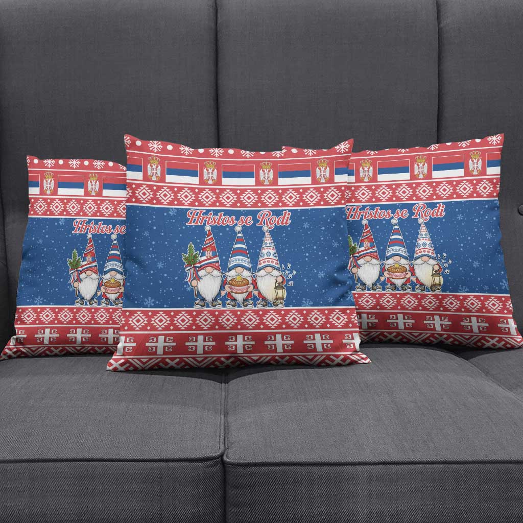 Serbia Christmas Pillow Cover Hristos Se Rodi Gnome - Wonder Print Shop