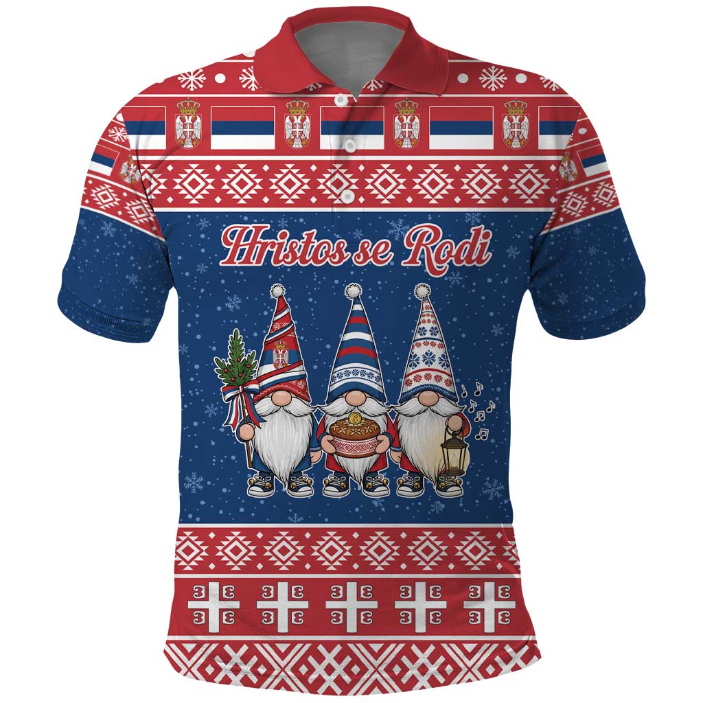 Serbia Christmas Polo Shirt Hristos Se Rodi Gnome - Wonder Print Shop
