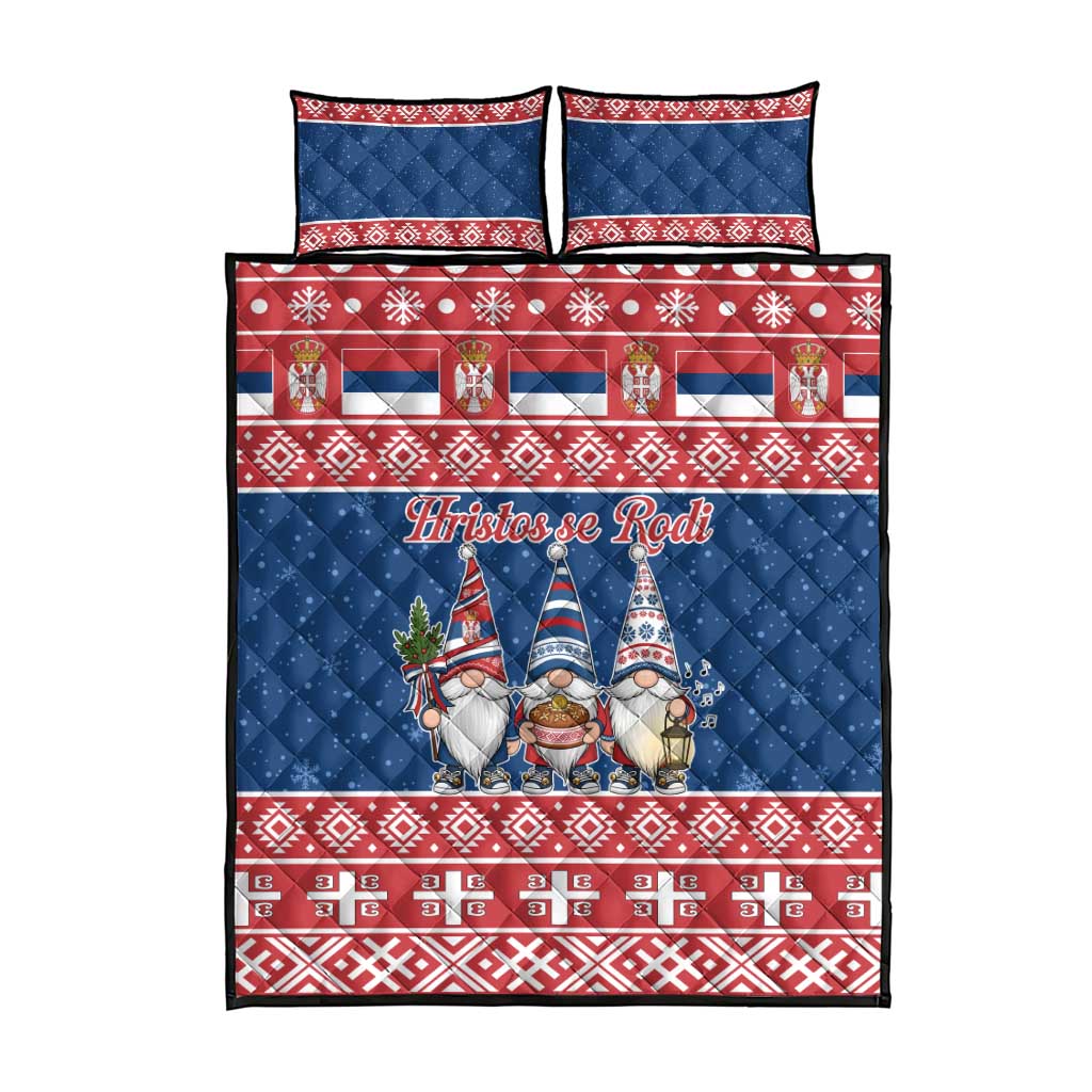 Serbia Christmas Quilt Bed Set Hristos Se Rodi Gnome - Wonder Print Shop