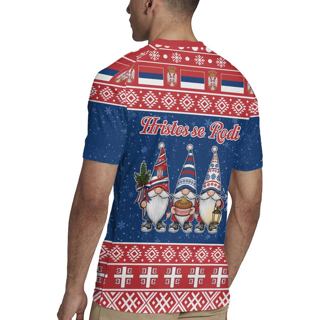 Serbia Christmas Rugby Jersey Hristos Se Rodi Gnome - Wonder Print Shop