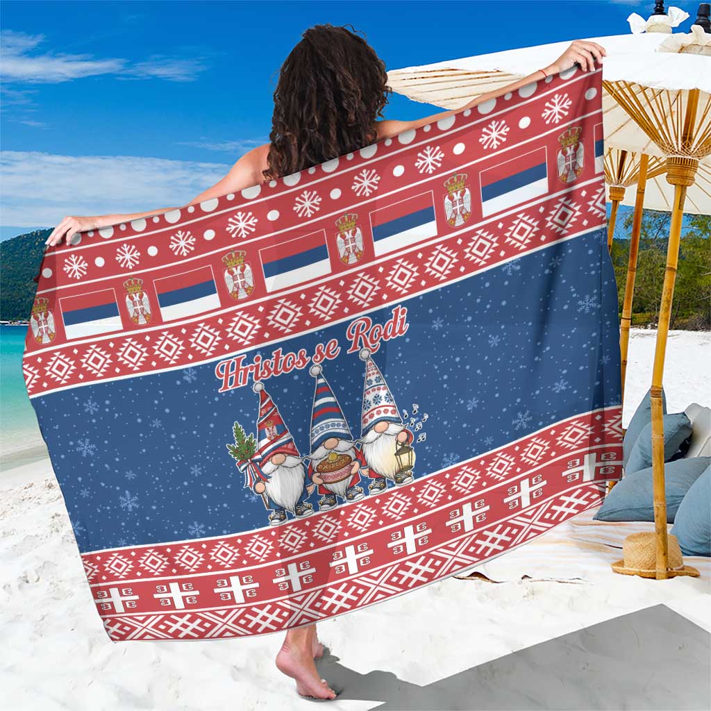 Serbia Christmas Sarong Hristos Se Rodi Gnome - Wonder Print Shop