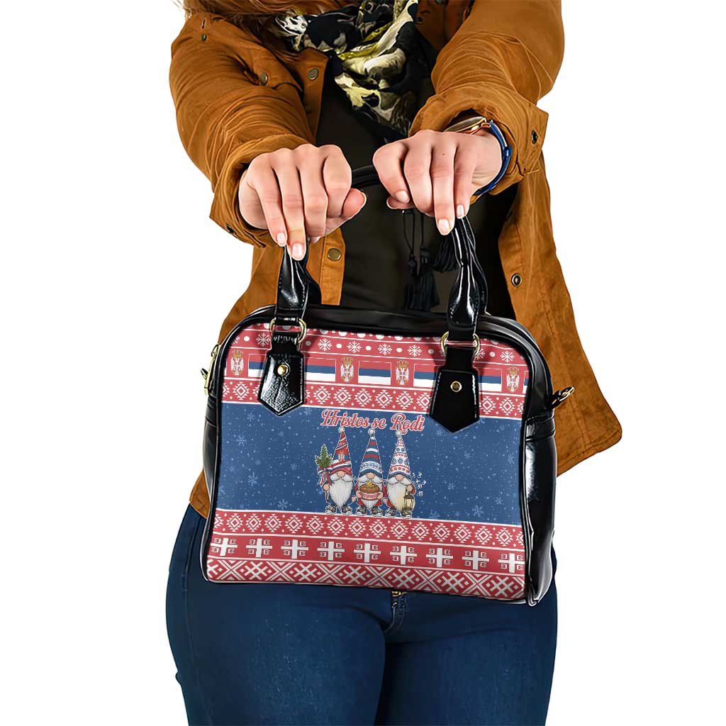 Serbia Christmas Shoulder Handbag Hristos Se Rodi Gnome - Wonder Print Shop