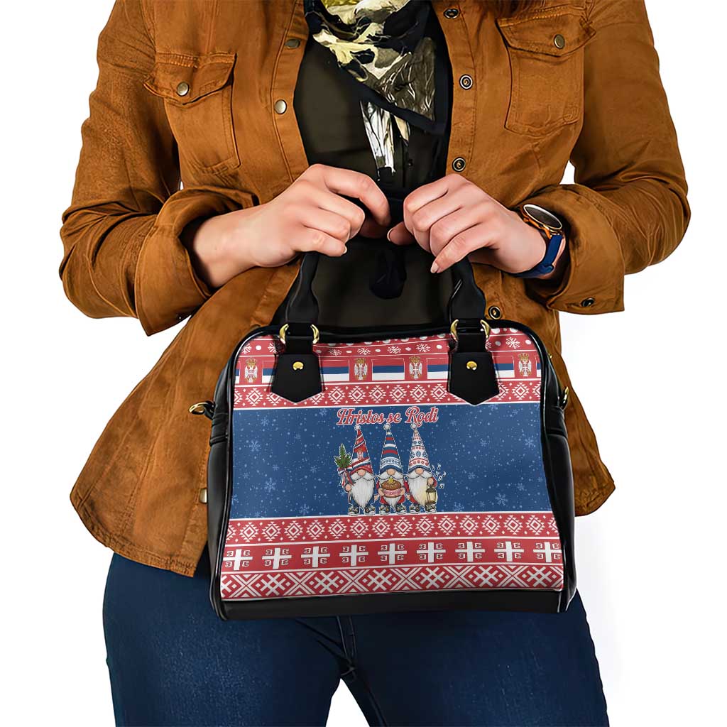 Serbia Christmas Shoulder Handbag Hristos Se Rodi Gnome - Wonder Print Shop