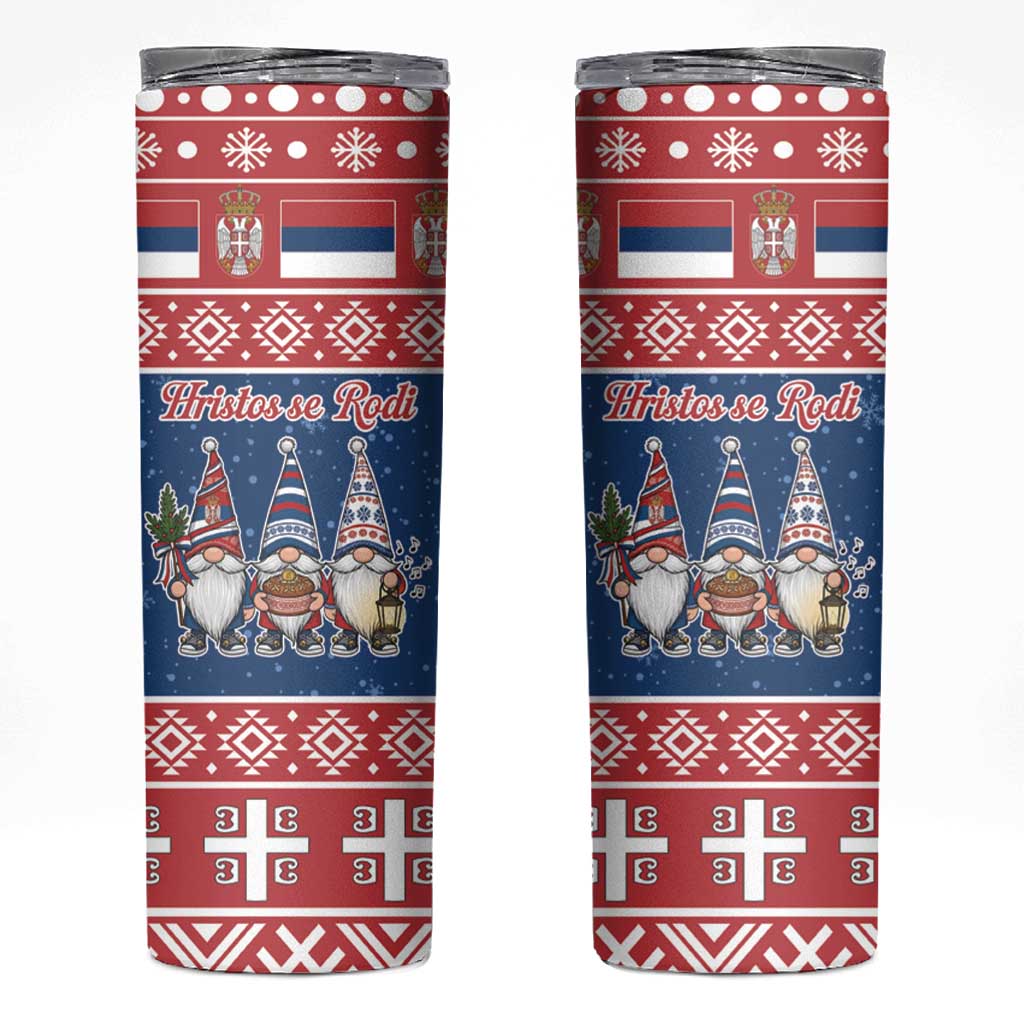 Serbia Christmas Skinny Tumbler Hristos Se Rodi Gnome - Wonder Print Shop