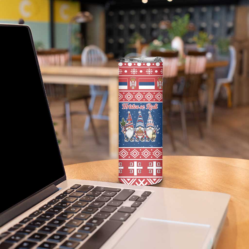 Serbia Christmas Skinny Tumbler Hristos Se Rodi Gnome - Wonder Print Shop