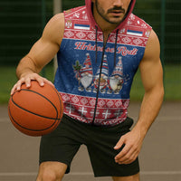 Serbia Christmas Sleeveless Zip Hoodie Hristos Se Rodi Gnome - Wonder Print Shop