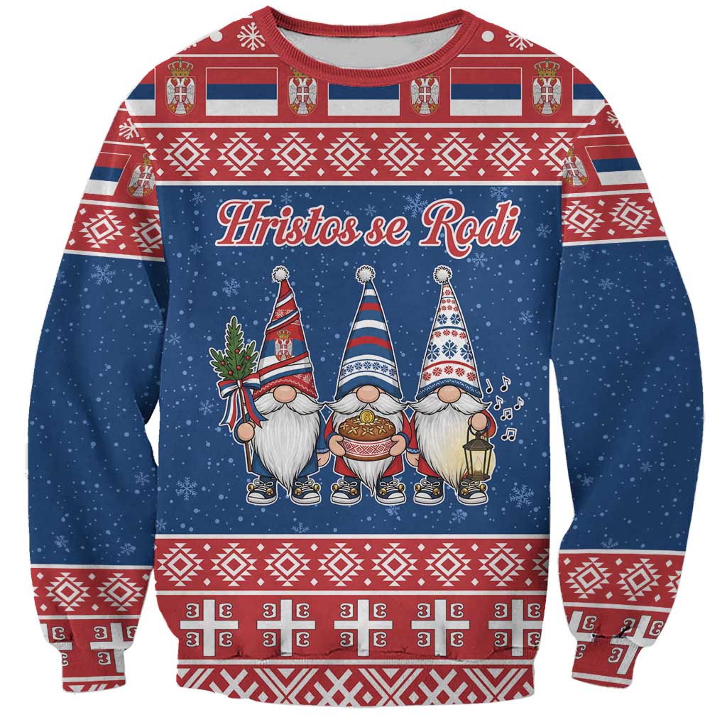 Serbia Christmas Sweatshirt Hristos Se Rodi Gnome - Wonder Print Shop