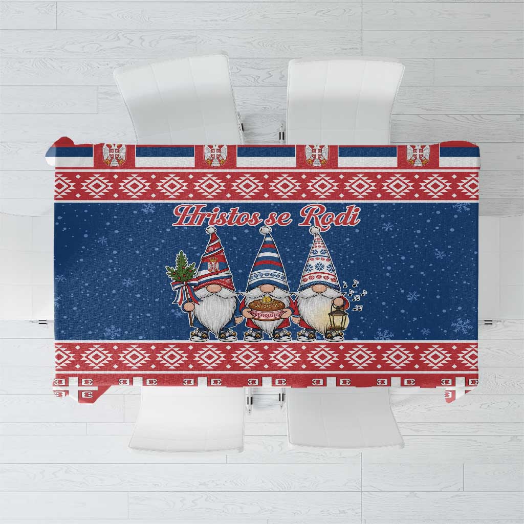 Serbia Christmas Tablecloth Hristos Se Rodi Gnome - Wonder Print Shop
