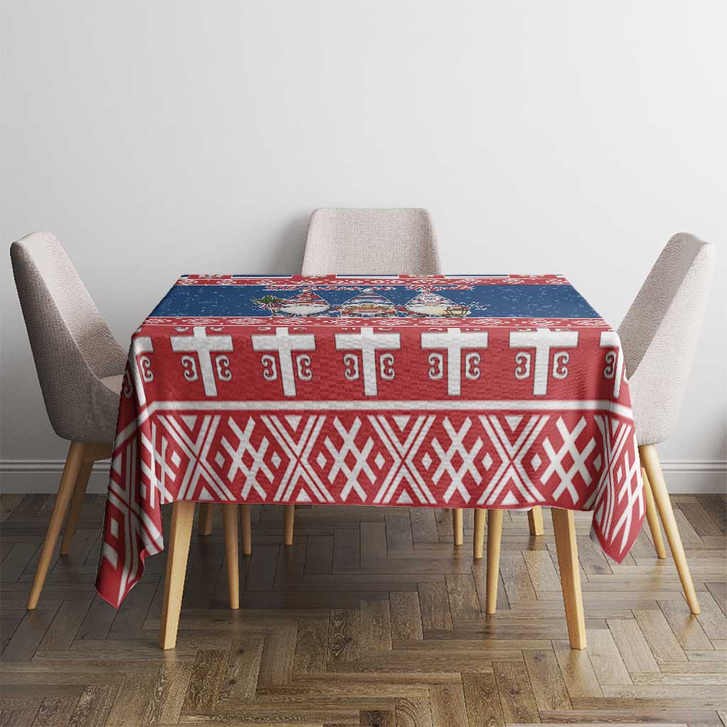 Serbia Christmas Tablecloth Hristos Se Rodi Gnome - Wonder Print Shop