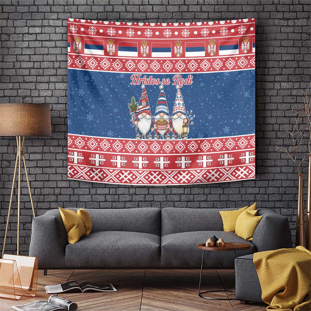 Serbia Christmas Tapestry Hristos Se Rodi Gnome - Wonder Print Shop
