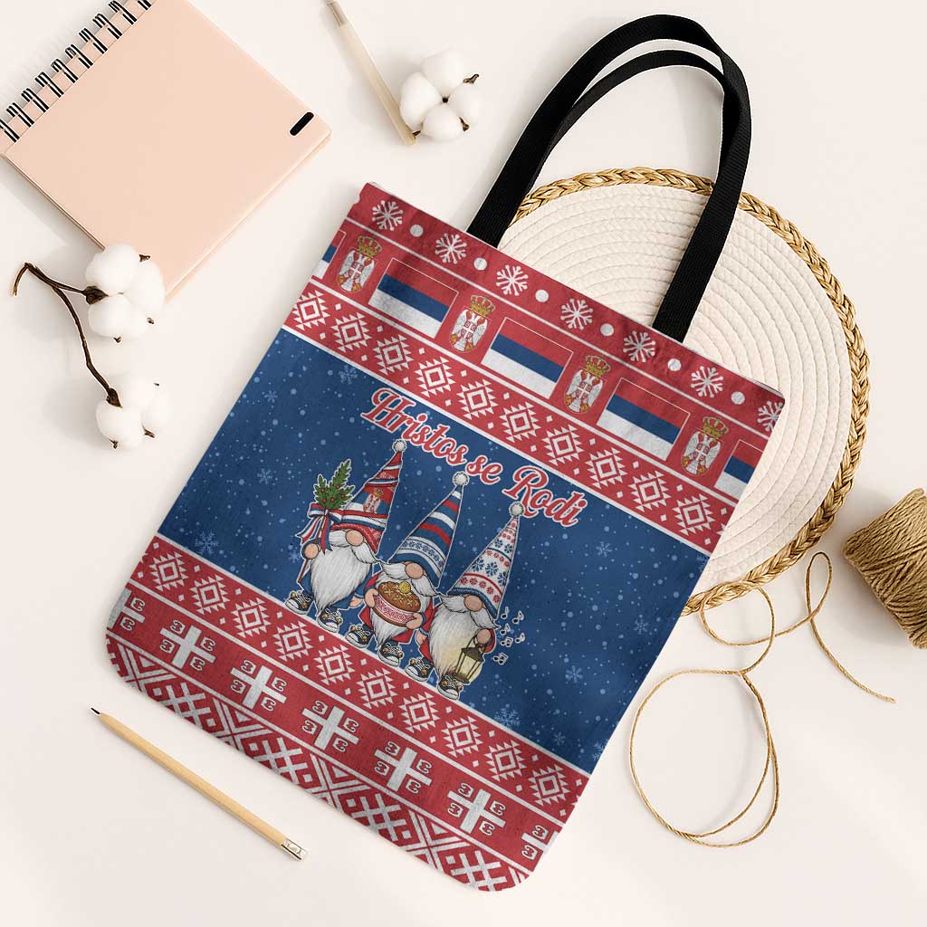 Serbia Christmas Tote Bag Hristos Se Rodi Gnome - Wonder Print Shop