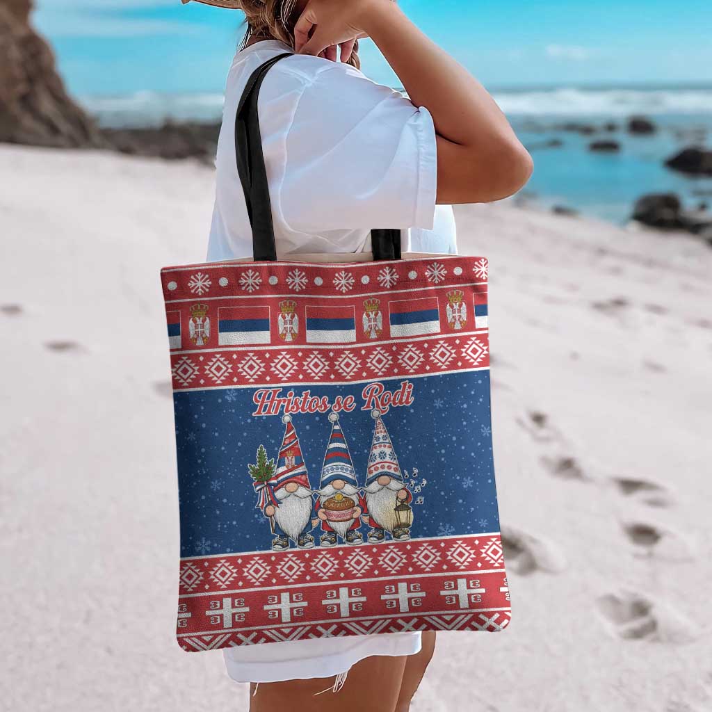 Serbia Christmas Tote Bag Hristos Se Rodi Gnome - Wonder Print Shop