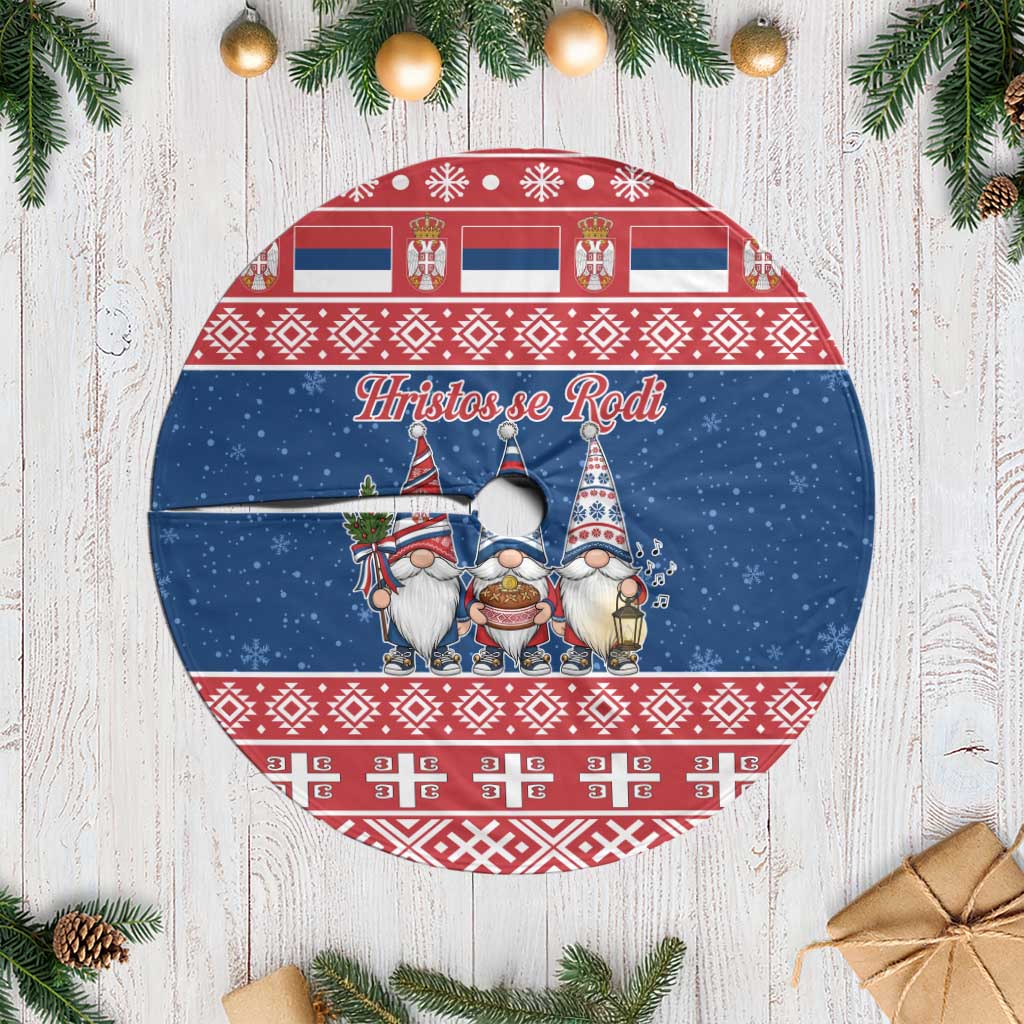 Serbia Christmas Tree Skirt Hristos Se Rodi Gnome - Wonder Print Shop