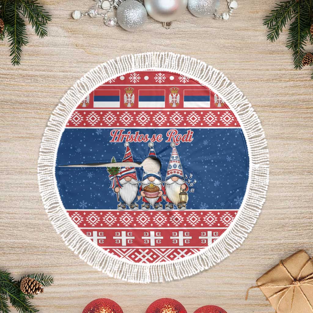 Serbia Christmas Tree Skirt Hristos Se Rodi Gnome - Wonder Print Shop