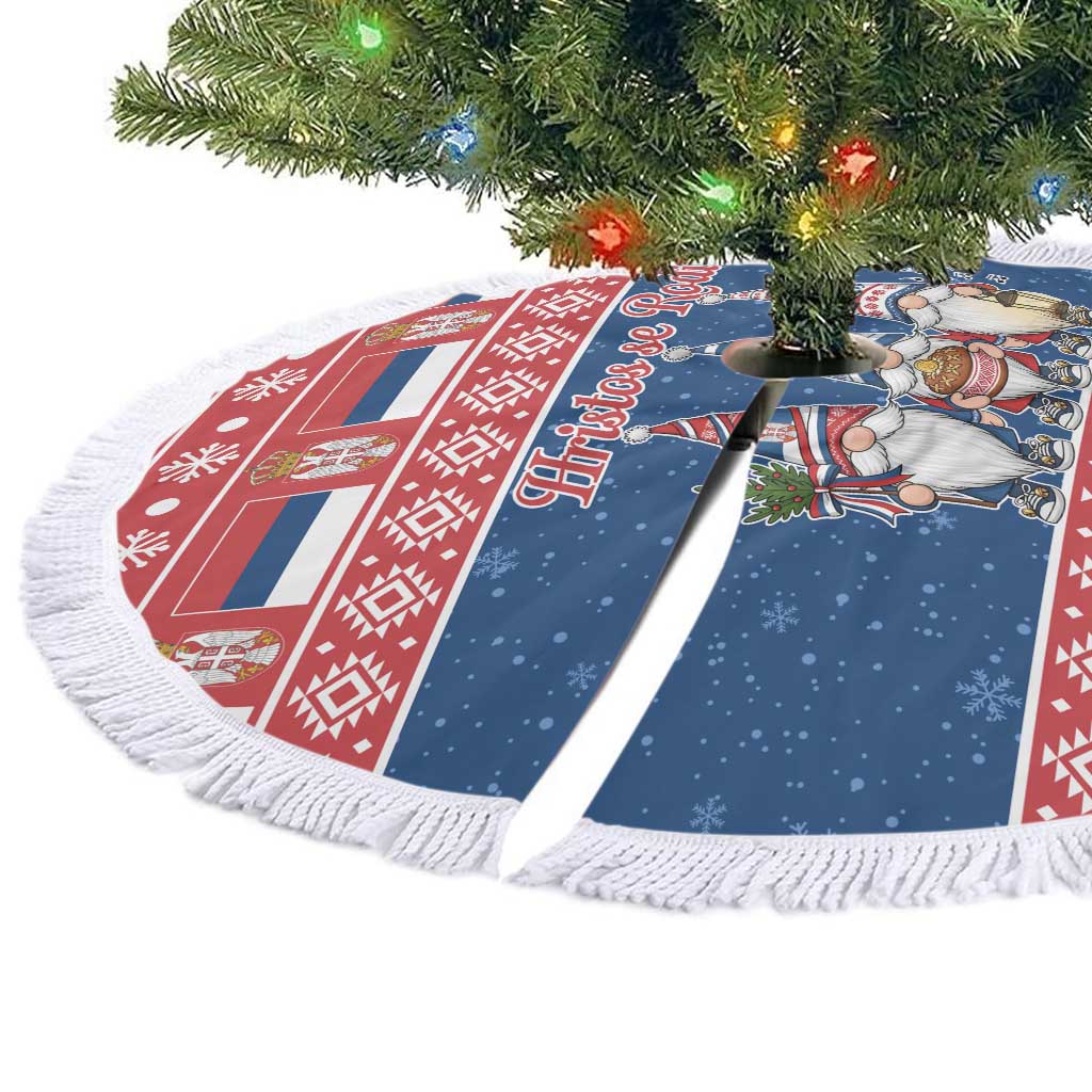 Serbia Christmas Tree Skirt Hristos Se Rodi Gnome - Wonder Print Shop