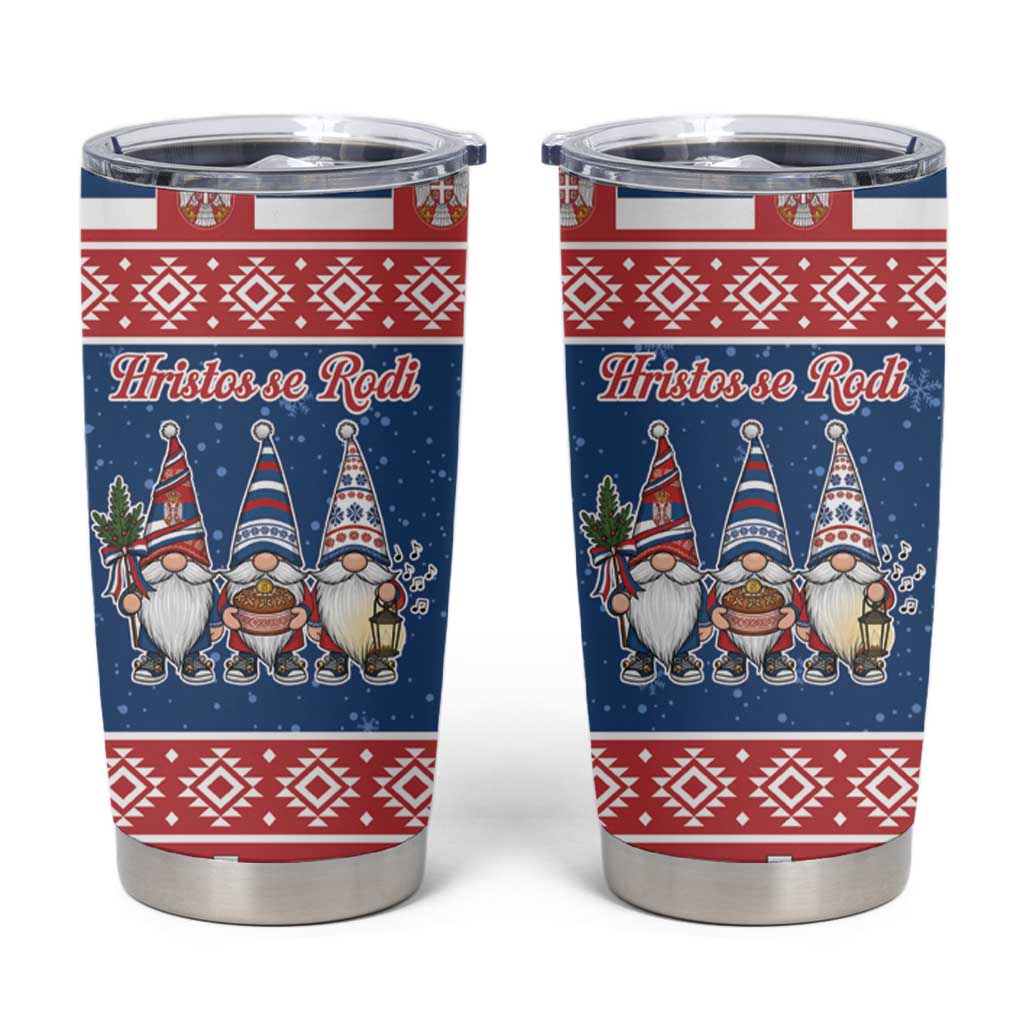 Serbia Christmas Tumbler Cup Hristos Se Rodi Gnome - Wonder Print Shop