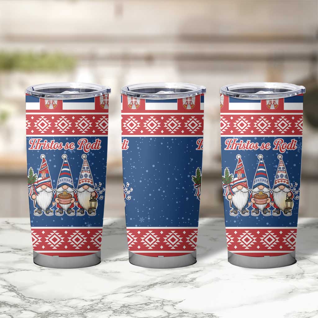 Serbia Christmas Tumbler Cup Hristos Se Rodi Gnome - Wonder Print Shop
