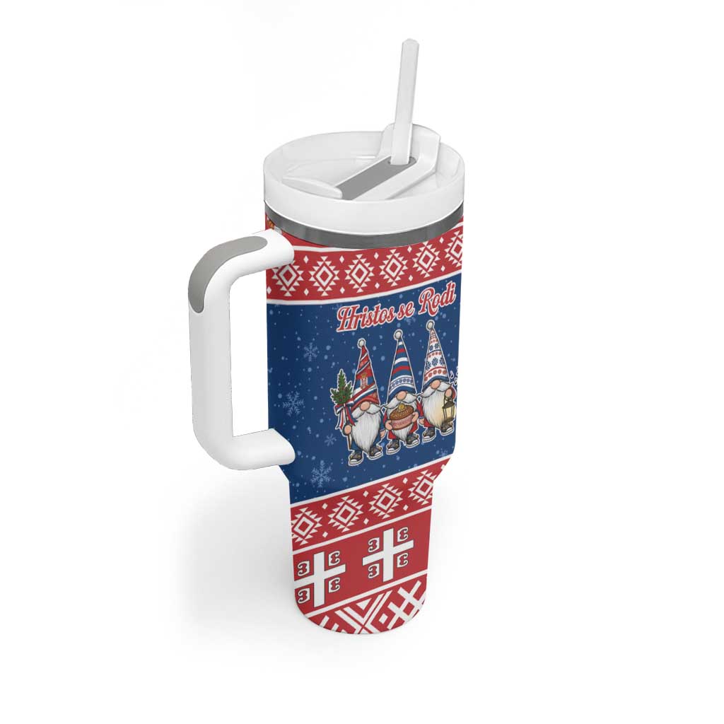 Serbia Christmas Tumbler With Handle Hristos Se Rodi Gnome - Wonder Print Shop