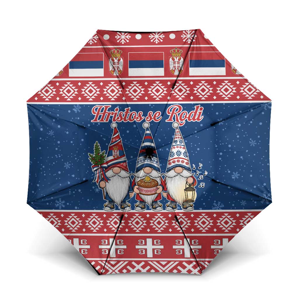 Serbia Christmas Umbrella Hristos Se Rodi Gnome - Wonder Print Shop