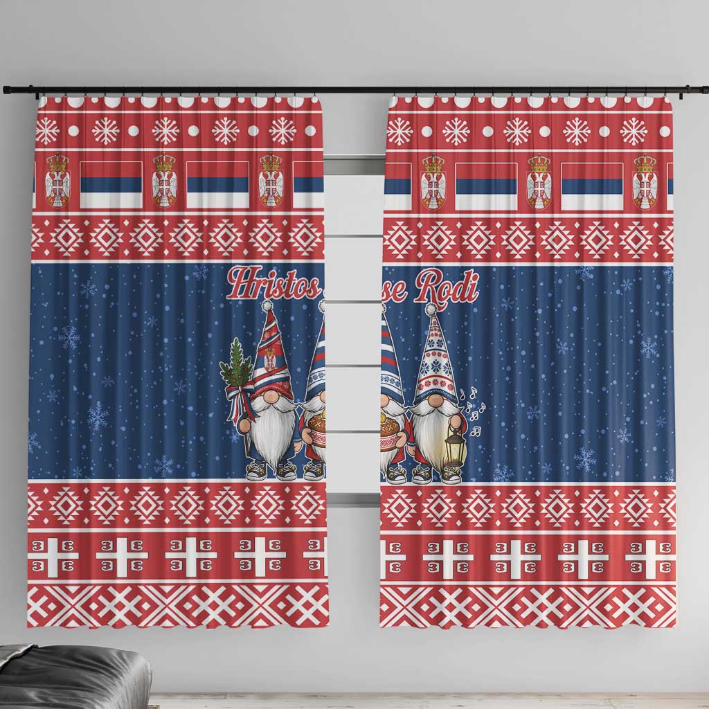 Serbia Christmas Window Curtain Hristos Se Rodi Gnome - Wonder Print Shop