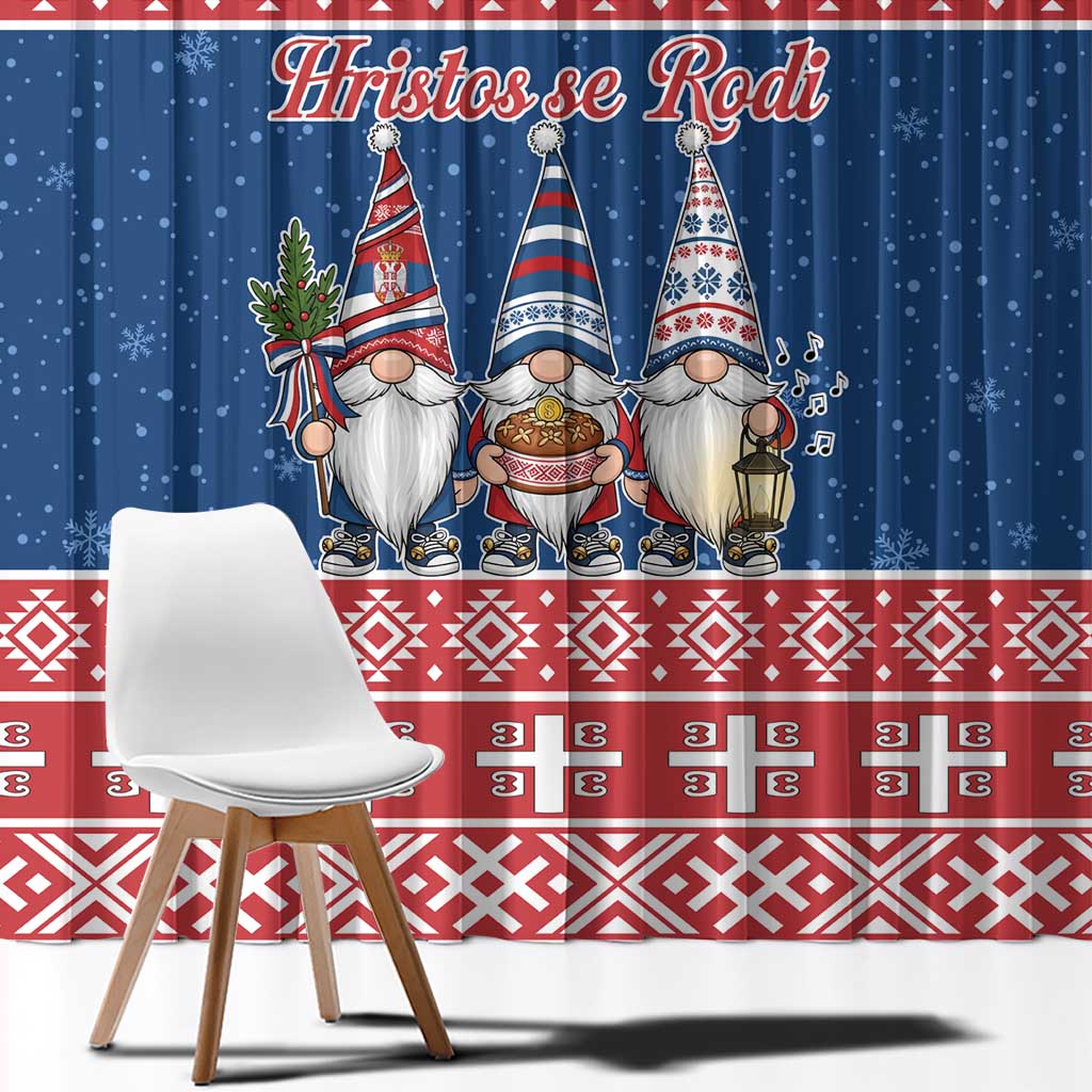 Serbia Christmas Window Curtain Hristos Se Rodi Gnome - Wonder Print Shop