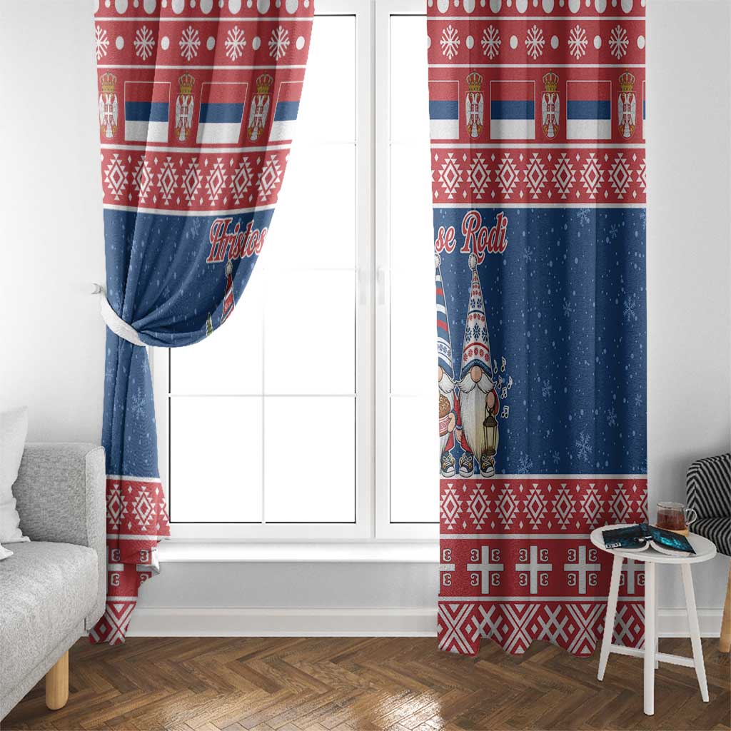 Serbia Christmas Window Curtain Hristos Se Rodi Gnome - Wonder Print Shop