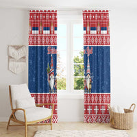 Serbia Christmas Window Curtain Hristos Se Rodi Gnome - Wonder Print Shop