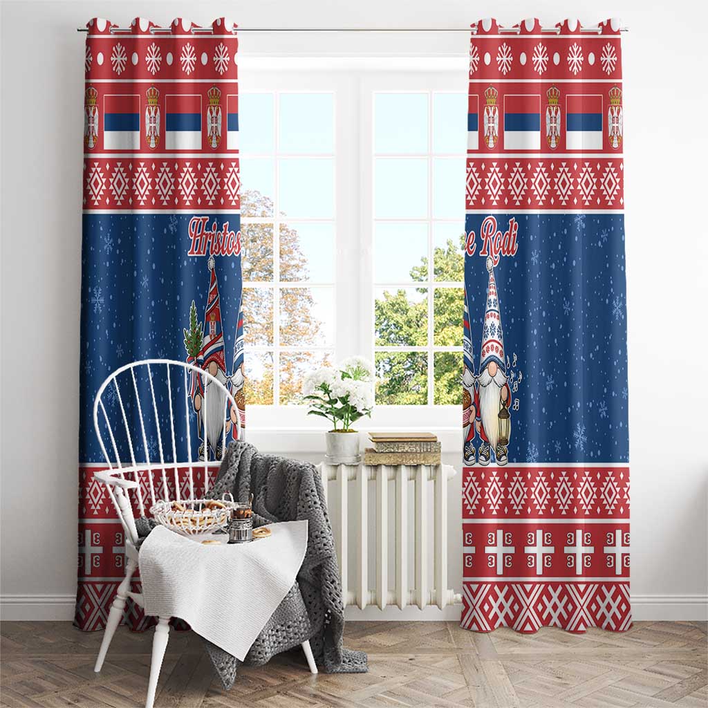 Serbia Christmas Window Curtain Hristos Se Rodi Gnome - Wonder Print Shop