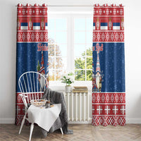 Serbia Christmas Window Curtain Hristos Se Rodi Gnome - Wonder Print Shop