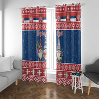Serbia Christmas Window Curtain Hristos Se Rodi Gnome - Wonder Print Shop