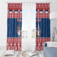 Serbia Christmas Window Curtain Hristos Se Rodi Gnome - Wonder Print Shop