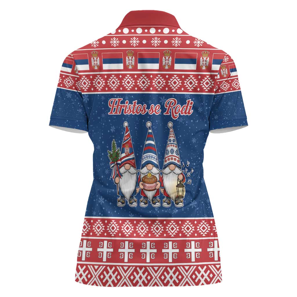 Serbia Christmas Women Polo Shirt Hristos Se Rodi Gnome - Wonder Print Shop