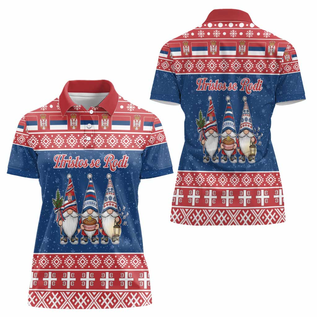 Serbia Christmas Women Polo Shirt Hristos Se Rodi Gnome - Wonder Print Shop